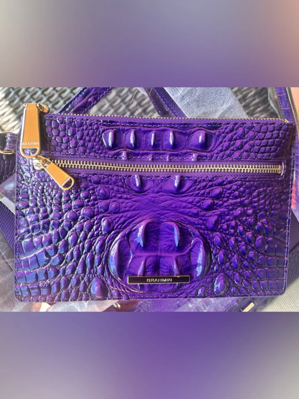 NWT Brahmin BROOKE SEAGATE in ROYAL PURPLE Tote with wristlet